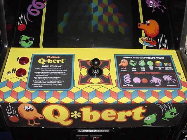 Qbert Arcade Game control panel overlay